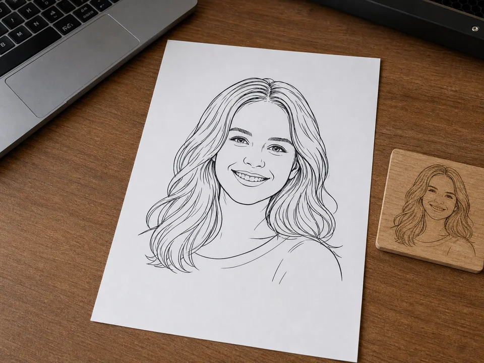 Generated line-art artwork prepared for PNG and SVG export comparison